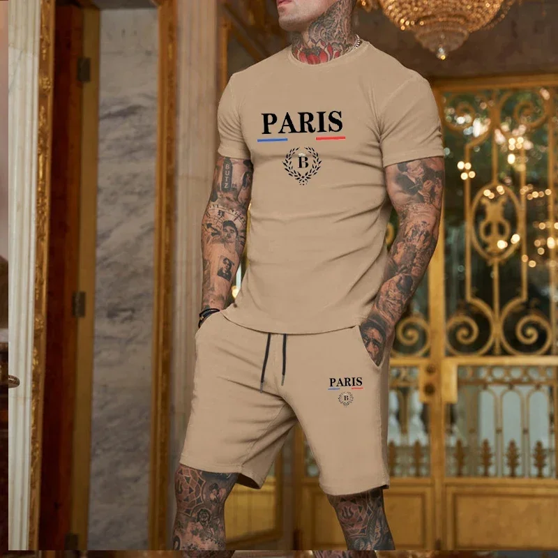 Summer 2025 new men's short-sleeved T-shirt + shorts two-piece set, fashion outdoor jogging breathable leisure sports suit
Summer 2025 new men's short-sleeved T-shirt + shorts two-piece set, fashion outdoor jogging breathable leisure sports suit