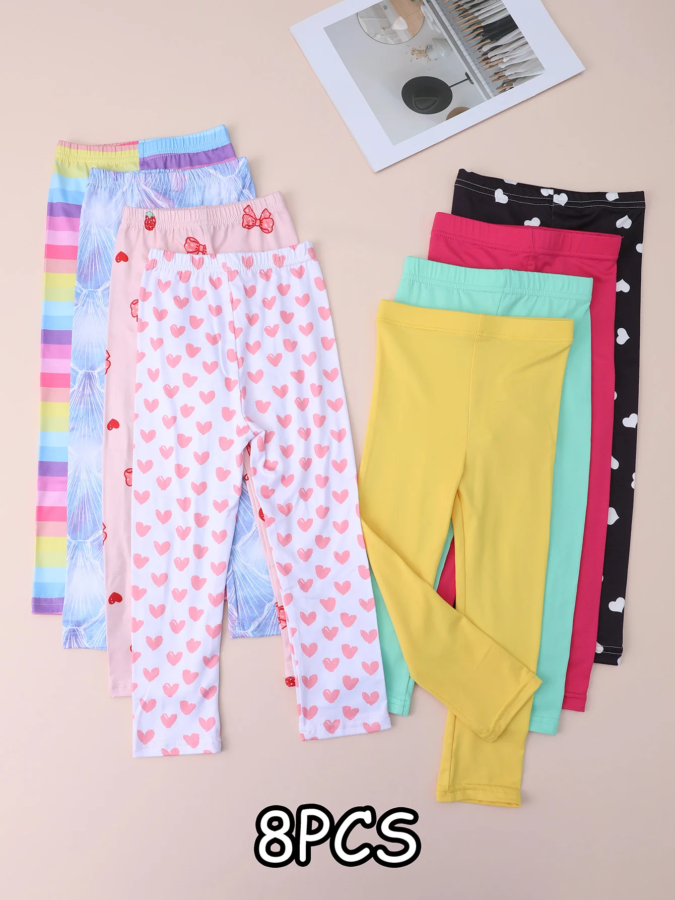 8 Pairs Baby Girls Printed and Solid Color Decoration Leggings, Soft Thin Milk Silk Material Pantyhose for Girls' Daily Life Wear
8 Pairs Baby Girls Printed and Solid Color Decoration Leggings, Soft Thin Milk Silk Material Pantyhose for Girls' Daily Life Wear