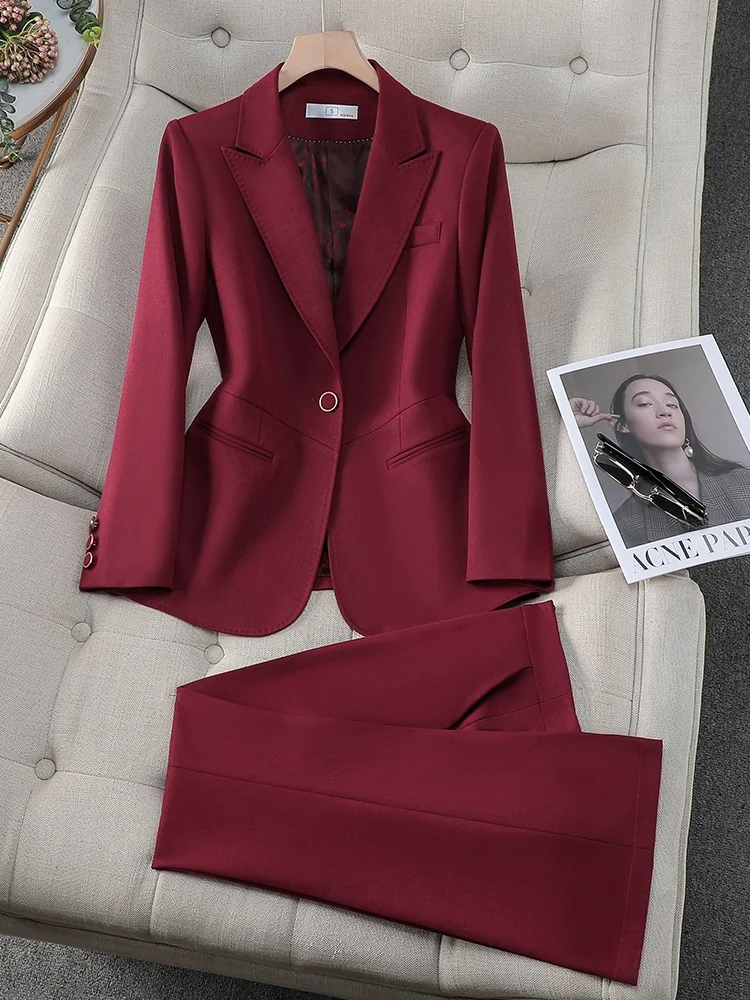 Wine Red Suit Jacket Women's Spring Autumn Professional Workwear Hostess Formal Career Outfit Slim Fit Commute Style Polyester
Wine Red Suit Jacket Women's Spring Autumn Professional Workwear Hostess Formal Career Outfit Slim Fit Commute Style Polyester