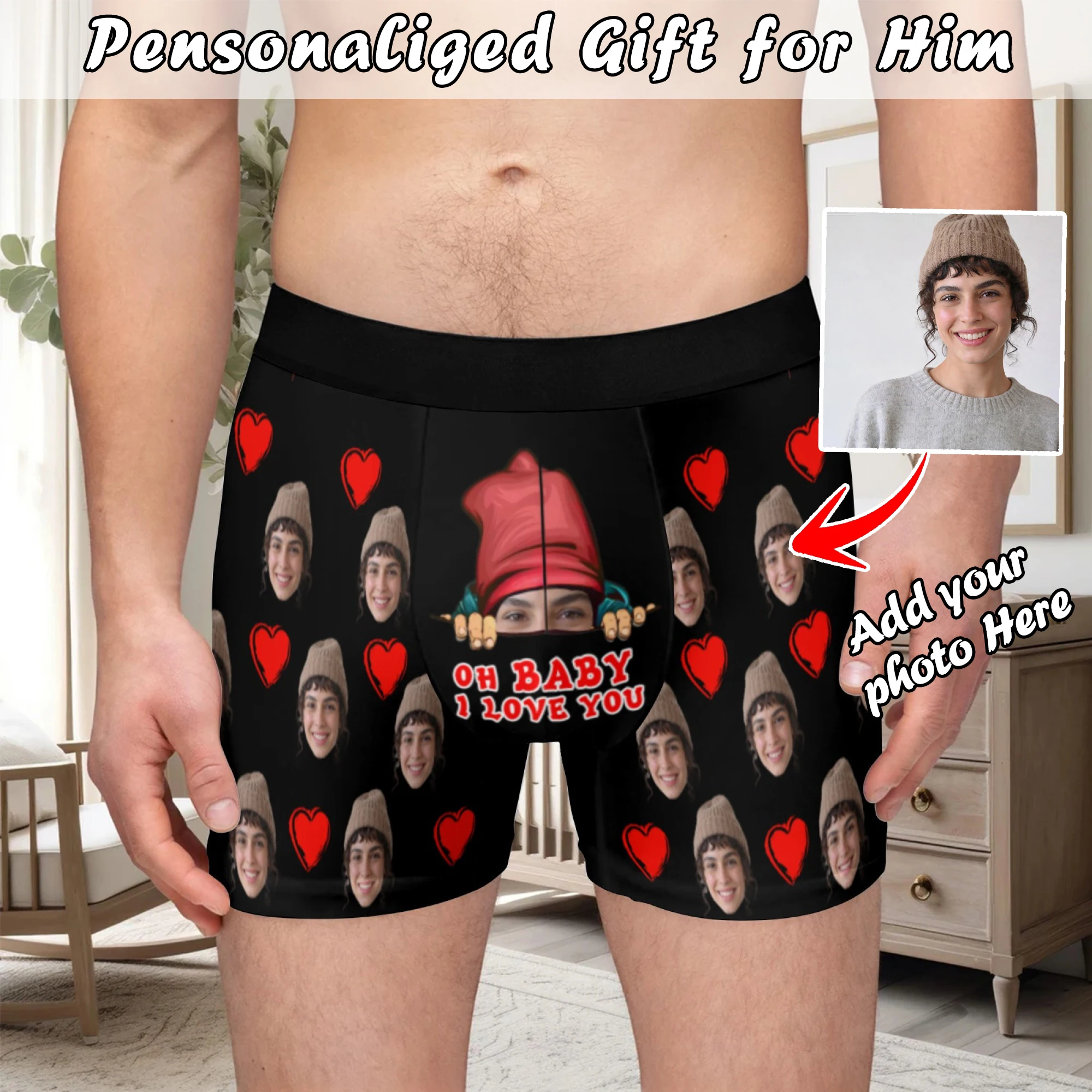 Personalized facial photo DIY customization flat underwear customization men's Valentine's Day gift for husband gift for father
Personalized facial photo DIY customization flat underwear customization men's Valentine's Day gift for husband gift for father