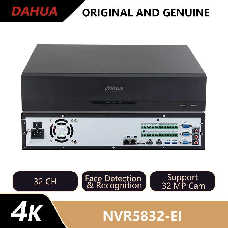 Dahua 32CH 8HDD 2U NVR Supports Up to 32 MP IP Cameras Face Detection&Recognition Perimeter Protection 4K HDMI NVR5832-EI
Dahua 32CH 8HDD 2U NVR Supports Up to 32 MP IP Cameras Face Detection&Recognition Perimeter Protection 4K HDMI NVR5832-EI