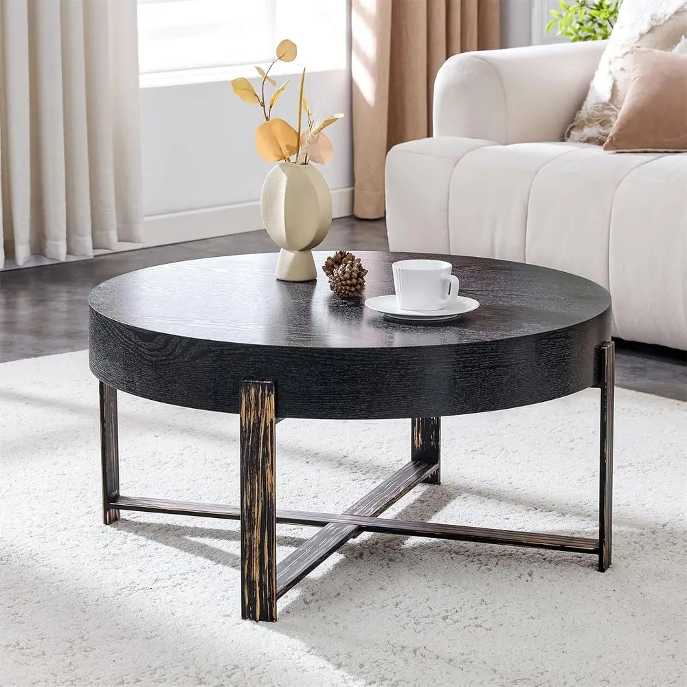 Round Coee Table, Small Wood Coee Table with Storage, ern Century Metal Circle Tables Accent Center Tables or Living Room Aparen
Round Coee Table, Small Wood Coee Table with Storage, ern Century Metal Circle Tables Accent Center Tables or Living Room Aparen