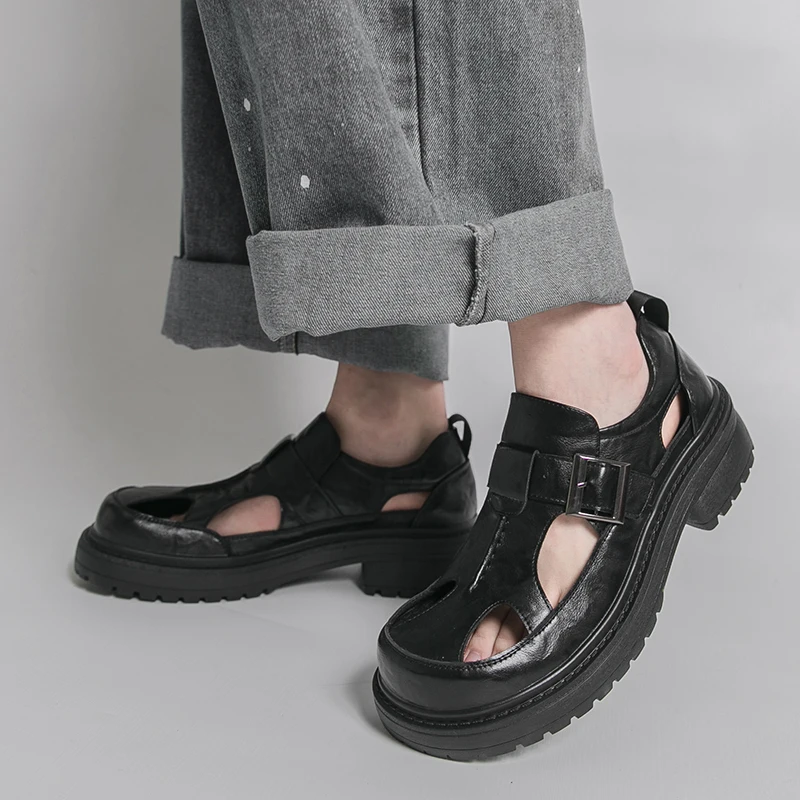 Men Sandals PU Thick Sole Hollow Out Comfortable Breathable Business Men Sandals Sizes 38-46
Men Sandals PU Thick Sole Hollow Out Comfortable Breathable Business Men Sandals Sizes 38-46