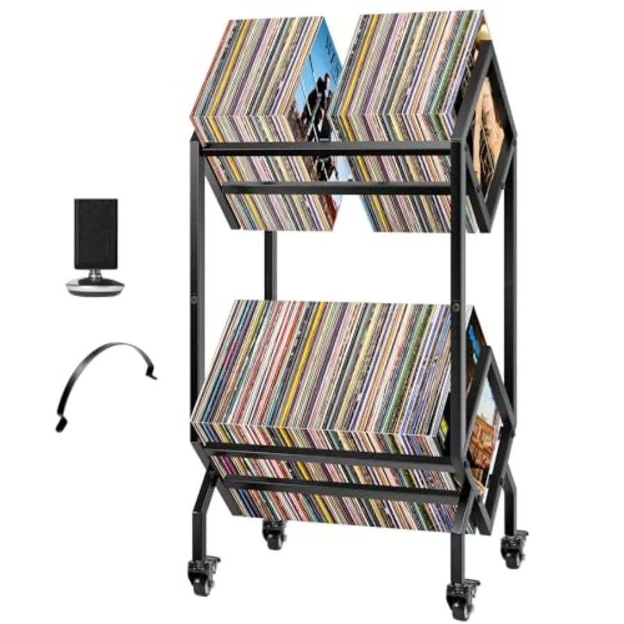 Vinyl Record Storage Rack, 2 Tier Record Organizer 100-200 LP Holder Display Stand for Albums, Magazines, Books, Office Files w
Vinyl Record Storage Rack, 2 Tier Record Organizer 100-200 LP Holder Display Stand for Albums, Magazines, Books, Office Files w