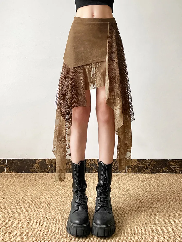 Женская коричневая мини-юбка, винтажные асимметричные юбки 2000-х годов, Harajuku, корейский стиль, кружевная лоскутная юбка Y2k, летняя одежда 2026
Женская коричневая мини-юбка, винтажные асимметричные юбки 2000-х годов, Harajuku, корейский стиль, кружевная лоскутная юбка Y2k, летняя одежда 2026