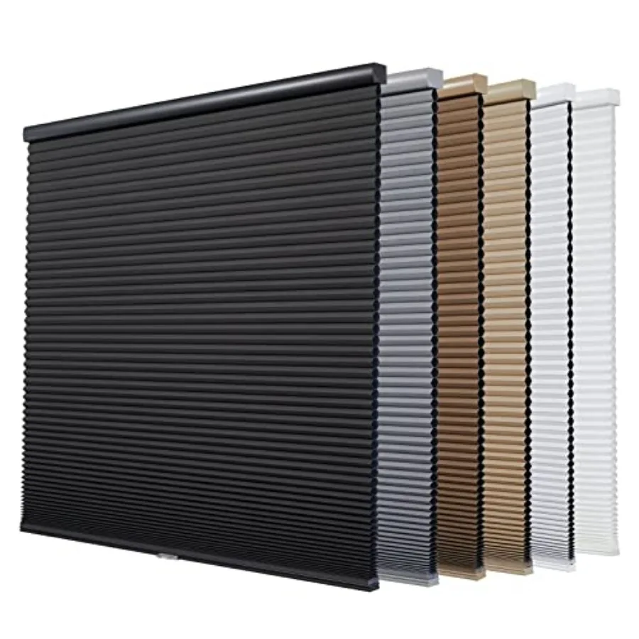 Custom Blackout Cellular Shades, Cordless Honeycomb Blinds for Windows White, 35" W x 48" H Room Darkening Shades for Home, Kit
Custom Blackout Cellular Shades, Cordless Honeycomb Blinds for Windows White, 35" W x 48" H Room Darkening Shades for Home, Kit