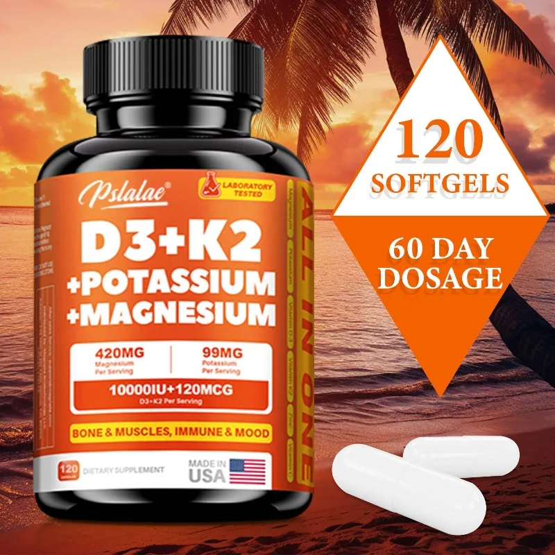 Vitamin D3 K2 10,000 IU with Magnesium & Potassium - Bone, Joint, Heart, Immune, Teeth and Skin Health Support
Vitamin D3 K2 10,000 IU with Magnesium & Potassium - Bone, Joint, Heart, Immune, Teeth and Skin Health Support