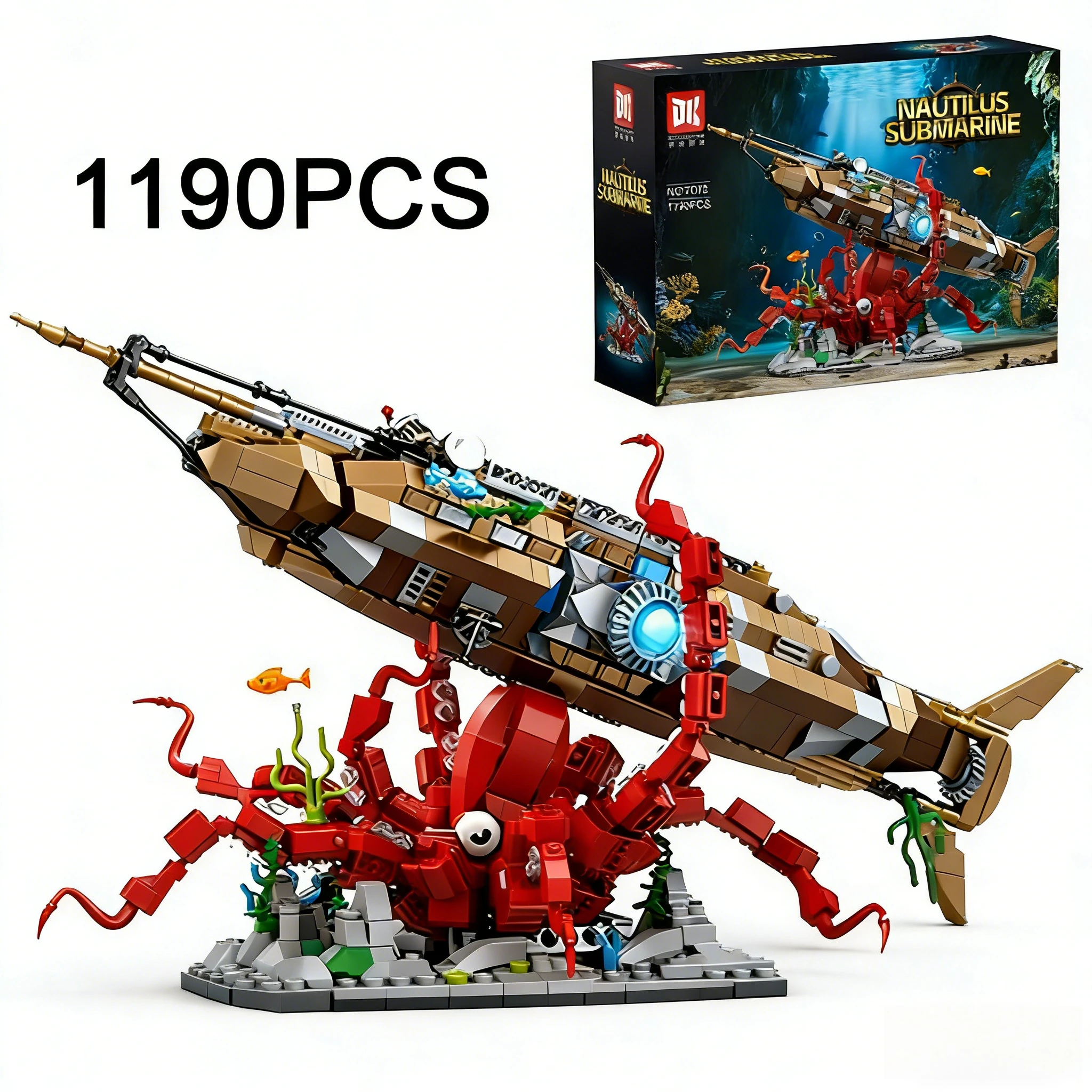 1190 шт., креативные строительные блоки Nautilus подводной лодки, модель настольного орнамента, строительные кирпичи, игрушка в подарок для детей и взрослых
1190 шт., креативные строительные блоки Nautilus подводной лодки, модель настольного орнамента, строительные кирпичи, игрушка в подарок для детей и взрослых