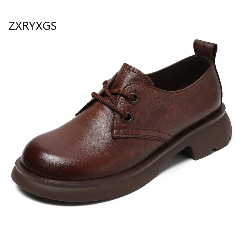 ZXRYXGS British Style Top Cowhide Full Genuine Leather Shoes Mid Heels 2025 New Round Toe Lace-up Women Elegant Fashion Shoes
ZXRYXGS British Style Top Cowhide Full Genuine Leather Shoes Mid Heels 2025 New Round Toe Lace-up Women Elegant Fashion Shoes