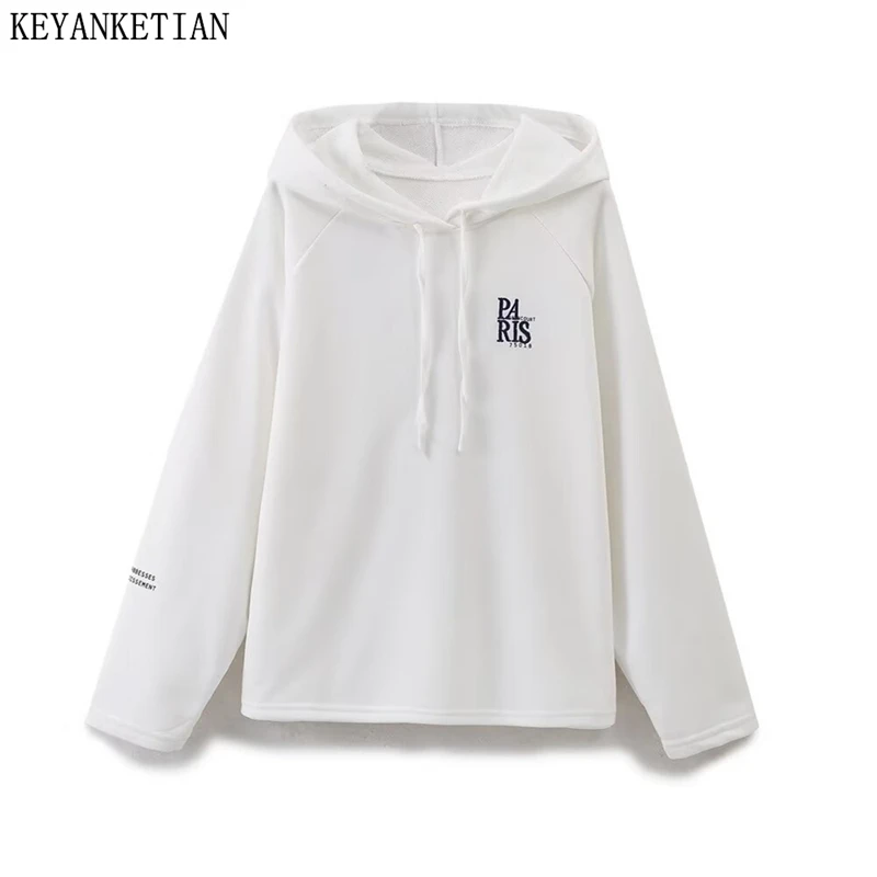 KEYANKETIAN New Women's Letter Embroidery Drawstring Hoodies Pullover Leisure style Oversize Loose Terry Sweatshirts Casual Top
KEYANKETIAN New Women's Letter Embroidery Drawstring Hoodies Pullover Leisure style Oversize Loose Terry Sweatshirts Casual Top