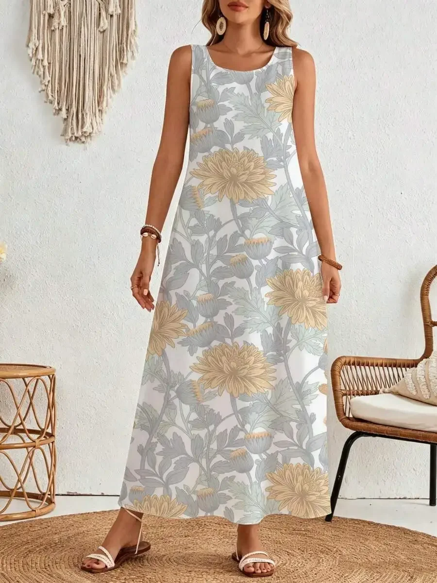 Sleeveless Maxi Dress Floral Print Summer Beach Vacation Casual Womens Fashion
Sleeveless Maxi Dress Floral Print Summer Beach Vacation Casual Womens Fashion