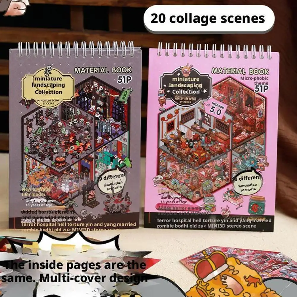 3D Pop-Up Cottage Sticker Book Horror Town Series DIY Miniature Diorama Scene with 51pcs Handmade Paper Stickers Collection
3D Pop-Up Cottage Sticker Book Horror Town Series DIY Miniature Diorama Scene with 51pcs Handmade Paper Stickers Collection