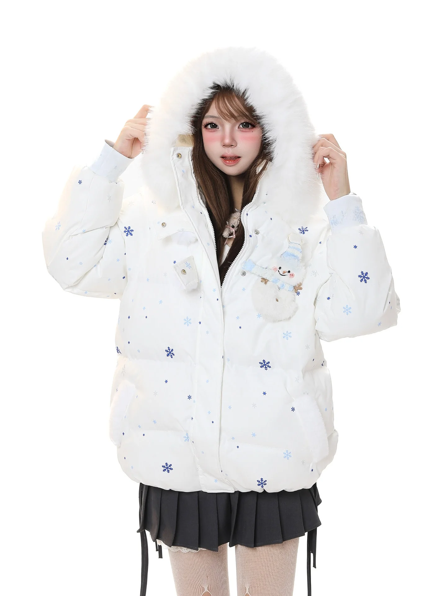 Korean Sle Snowflake Print Hooded Cotton Jaet Women's Winter Loose Thi Warm Super Beautiful Interlined Cotton Coat
Korean Sle Snowflake Print Hooded Cotton Jaet Women's Winter Loose Thi Warm Super Beautiful Interlined Cotton Coat
