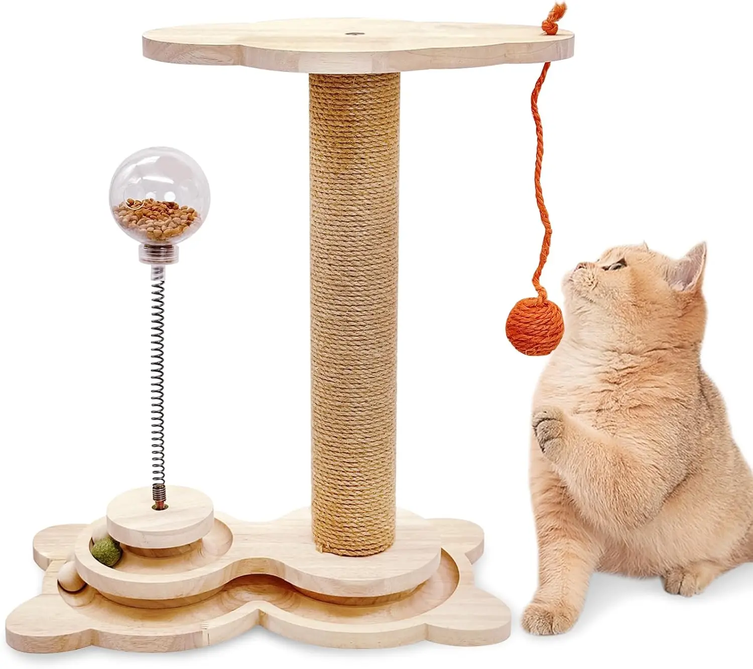 Cat Scratching Posts, Interactive Cat Toys for Indoor Cats Sisal Rope Kitten Scratcher with Cat Treat Dispenser 2-Layer
Cat Scratching Posts, Interactive Cat Toys for Indoor Cats Sisal Rope Kitten Scratcher with Cat Treat Dispenser 2-Layer