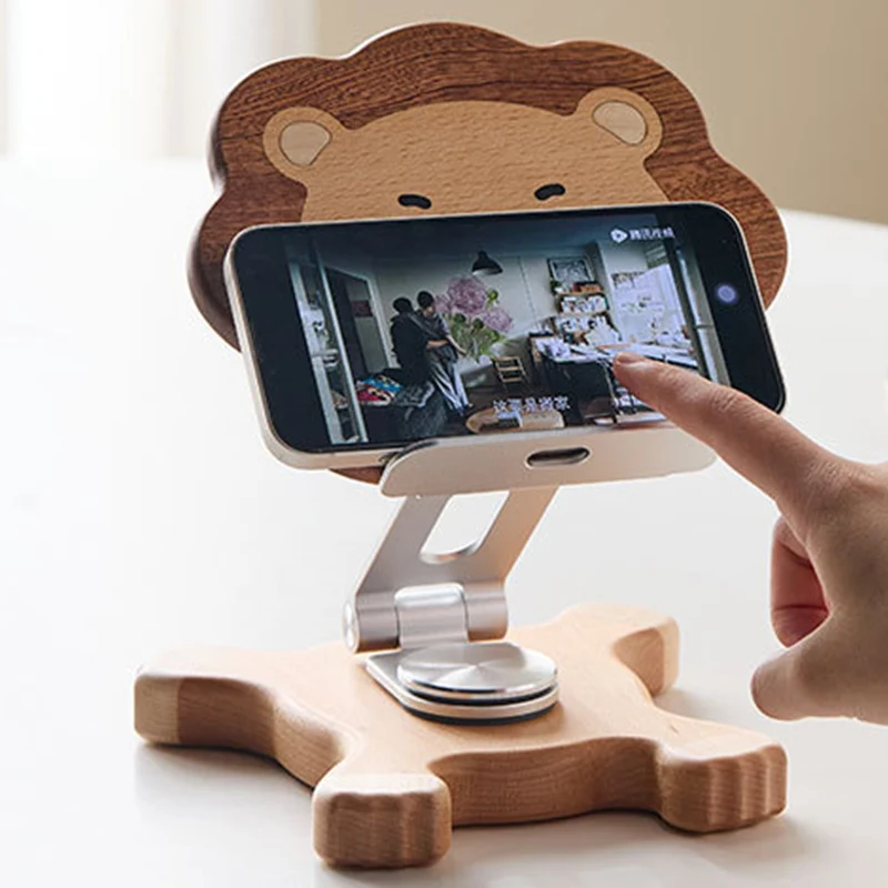 Cute Lion Shaped Wooden Phone Stand Adjustable Desk Holder for Phones & Tablets, Kids' Desk Decor Gift
Cute Lion Shaped Wooden Phone Stand Adjustable Desk Holder for Phones & Tablets, Kids' Desk Decor Gift
