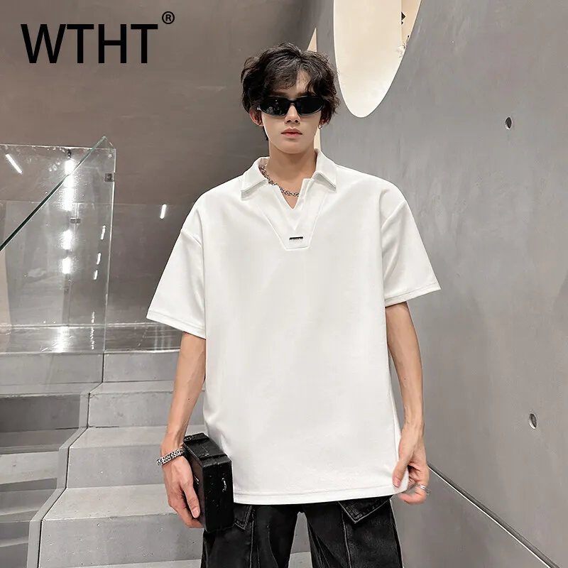 WTHT Trendy 2025 Summer Men Silod Color Shoulder Pads Fake Two-pieve T-shirts Fashion American Style Loose Lapel Top Male 2A0516
WTHT Trendy 2025 Summer Men Silod Color Shoulder Pads Fake Two-pieve T-shirts Fashion American Style Loose Lapel Top Male 2A0516