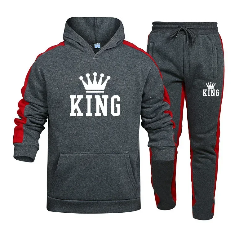 King Men's Sportswear Printed Hooded Sweatshirt + Sportswear Pants 2-piece Fashionable and Casual High Jogging Sportswear Set
King Men's Sportswear Printed Hooded Sweatshirt + Sportswear Pants 2-piece Fashionable and Casual High Jogging Sportswear Set