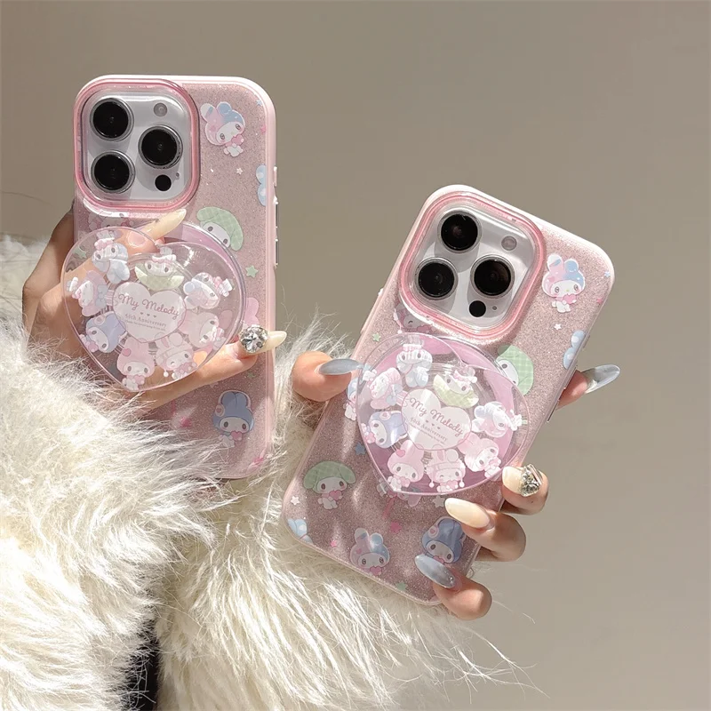 Cute Pink My Melody Bling Glitte Magsafe Wireless Charge Case For iPhone 13 14 15 16 Pro Max Cartoon Love Melody Magnetic Holder
Cute Pink My Melody Bling Glitte Magsafe Wireless Charge Case For iPhone 13 14 15 16 Pro Max Cartoon Love Melody Magnetic Holder