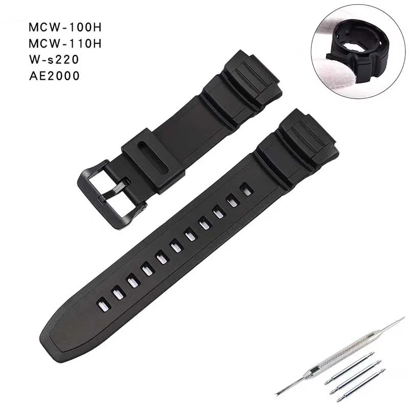 Watch Accessories 16mm Resin watch band compatible for Casio MCW-100H 110H W-S220 HDDS100 5434 Men sports belt buckle
Watch Accessories 16mm Resin watch band compatible for Casio MCW-100H 110H W-S220 HDDS100 5434 Men sports belt buckle