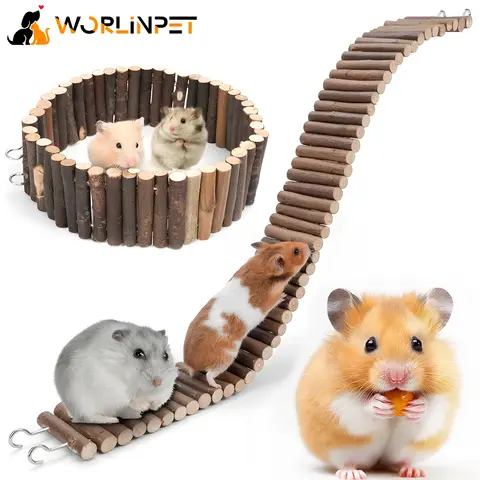 Hamster Süspansiyon Köprüsü Oyuncak - Cüce Suriye Hamster Fareleri Fare Gerbils ve Diğer Küçük Hayvanlar için Uzun Tırmanma Merdiveni