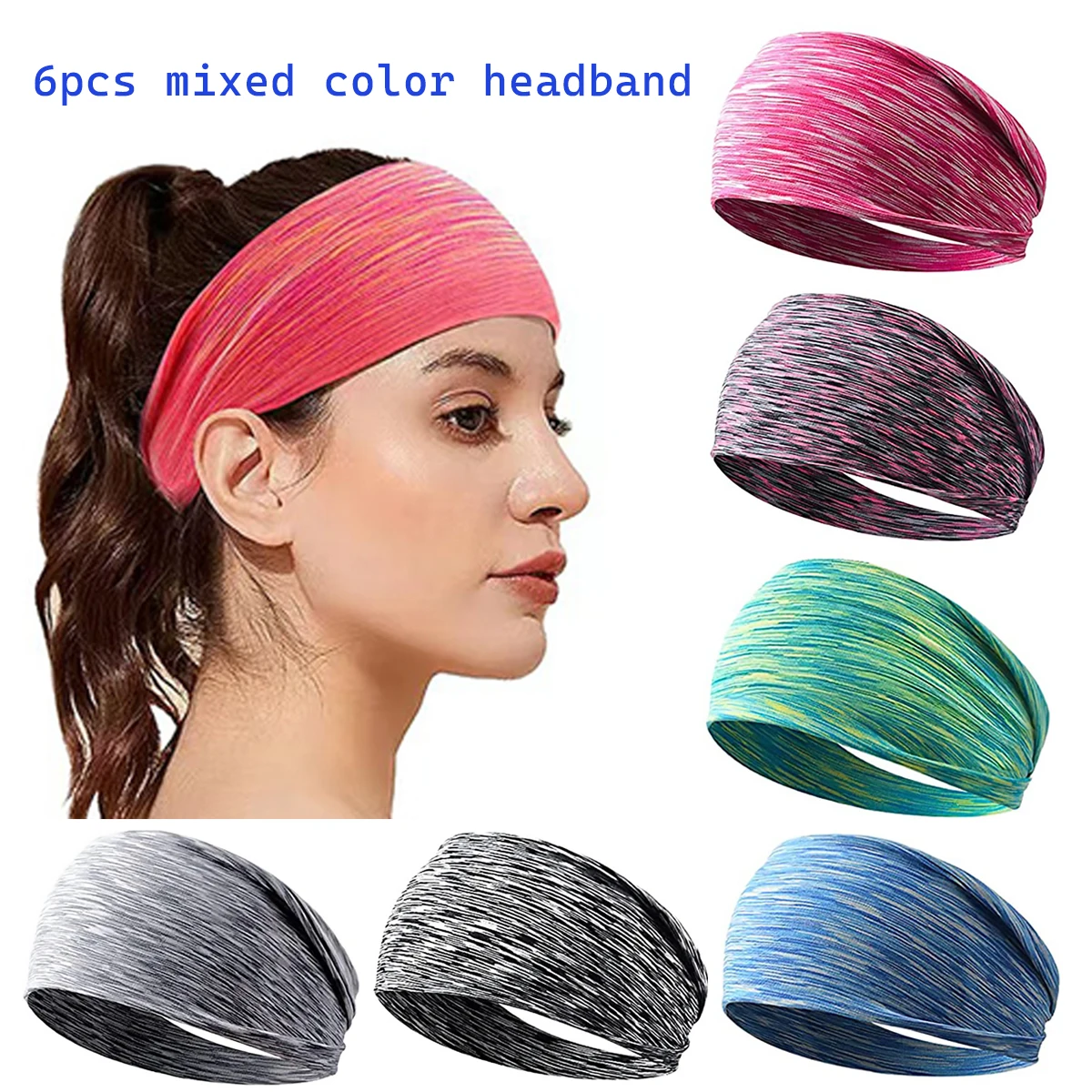 Elastic Sports Headbands for Women and Men Non-slip Sweatbands for Running Yoga Workout Fitness Hair Accessories-6pcs
Elastic Sports Headbands for Women and Men Non-slip Sweatbands for Running Yoga Workout Fitness Hair Accessories-6pcs