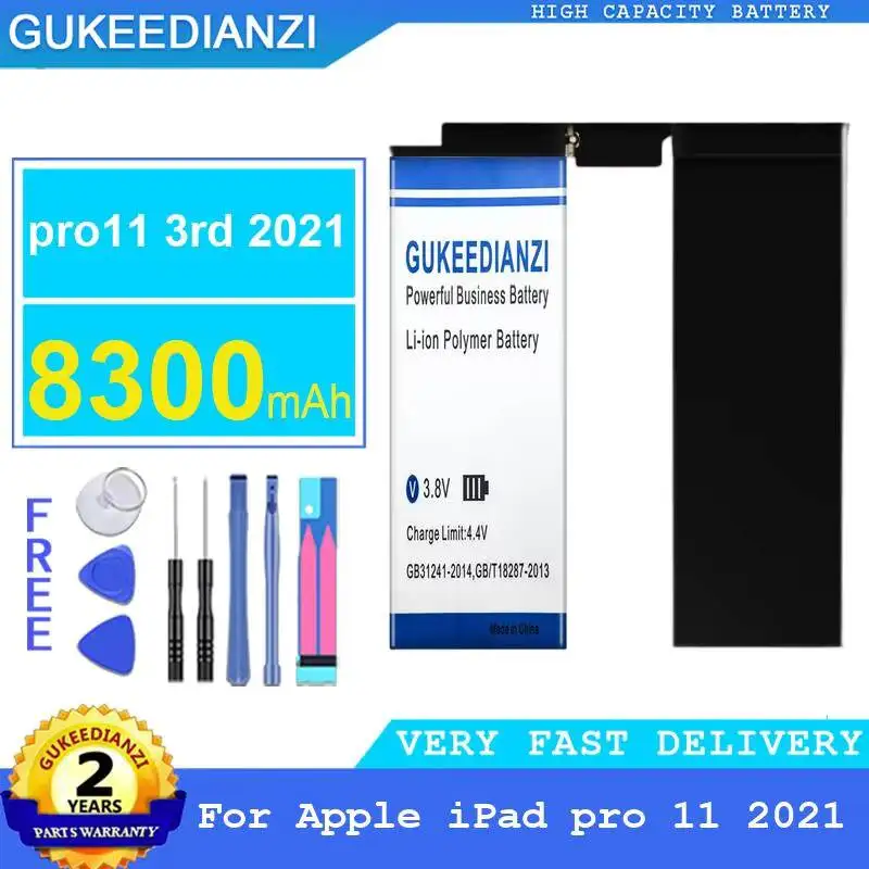 8300mAh Tablet Battery Stable Long-Lasting Performance For Apple iPad Pro 11 2021 pro11 3rd
8300mAh Tablet Battery Stable Long-Lasting Performance For Apple iPad Pro 11 2021 pro11 3rd