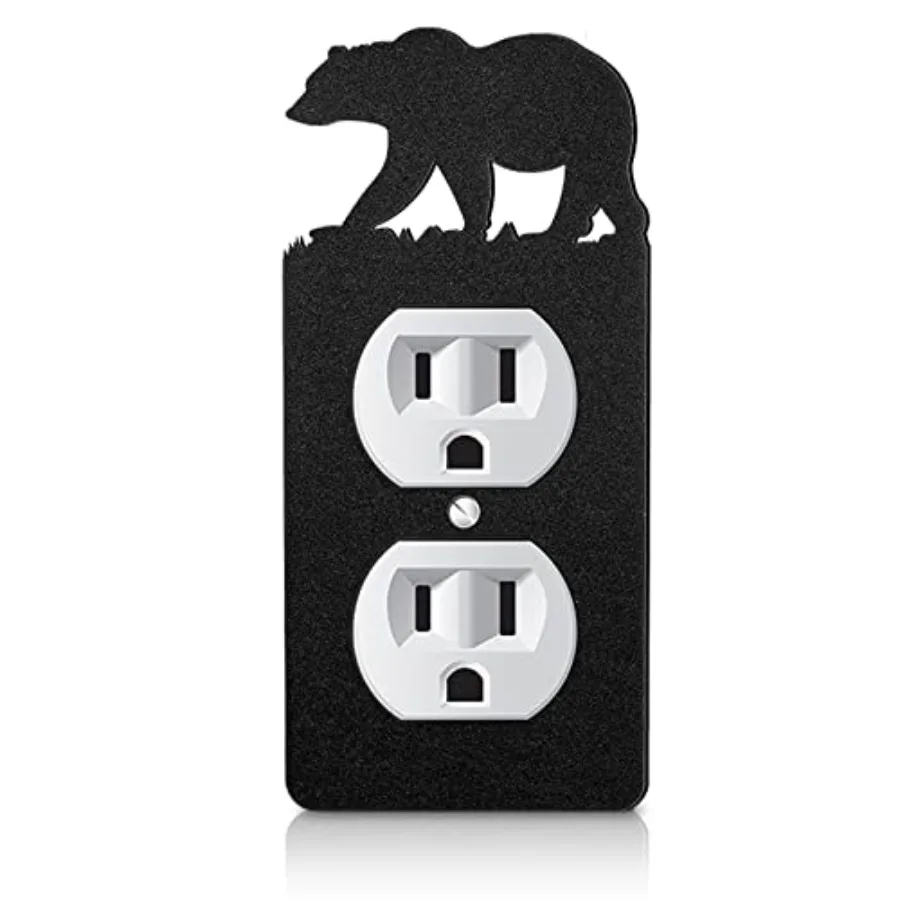 Metal Bear Switch Covers Moose Tree Mountain Elk Black Light Plate Forest Outlet Cover Switch Wall Plate Cover for Home Bedroom
Metal Bear Switch Covers Moose Tree Mountain Elk Black Light Plate Forest Outlet Cover Switch Wall Plate Cover for Home Bedroom