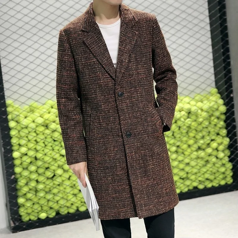 Autumn Trendy Suit Collar Mid-length Woolen Windbreaker Jacket Male Korean Fashion Slim Fit Elegant Men's 2022 Tweed Trench Coat
Autumn Trendy Suit Collar Mid-length Woolen Windbreaker Jacket Male Korean Fashion Slim Fit Elegant Men's 2022 Tweed Trench Coat