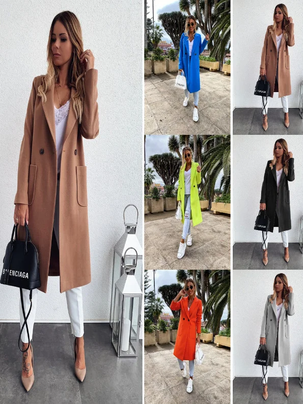 Женское повседневное длинное шерстяное пальто све, весенне-осеннее пальто с откидным воротником на талии, модная верхняя одежда, легкий полиэстер
Женское повседневное длинное шерстяное пальто све, весенне-осеннее пальто с откидным воротником на талии, модная верхняя одежда, легкий полиэстер