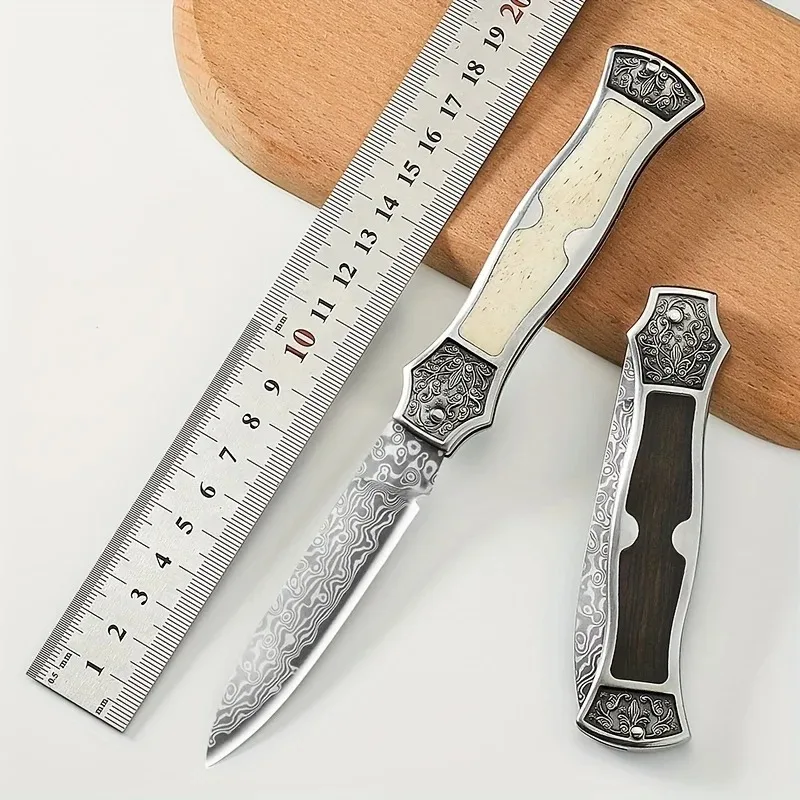 High quality stainless steel hand-made Damascus folding knife Wilderness camping barbecue knife High hardness sharp knife
High quality stainless steel hand-made Damascus folding knife Wilderness camping barbecue knife High hardness sharp knife