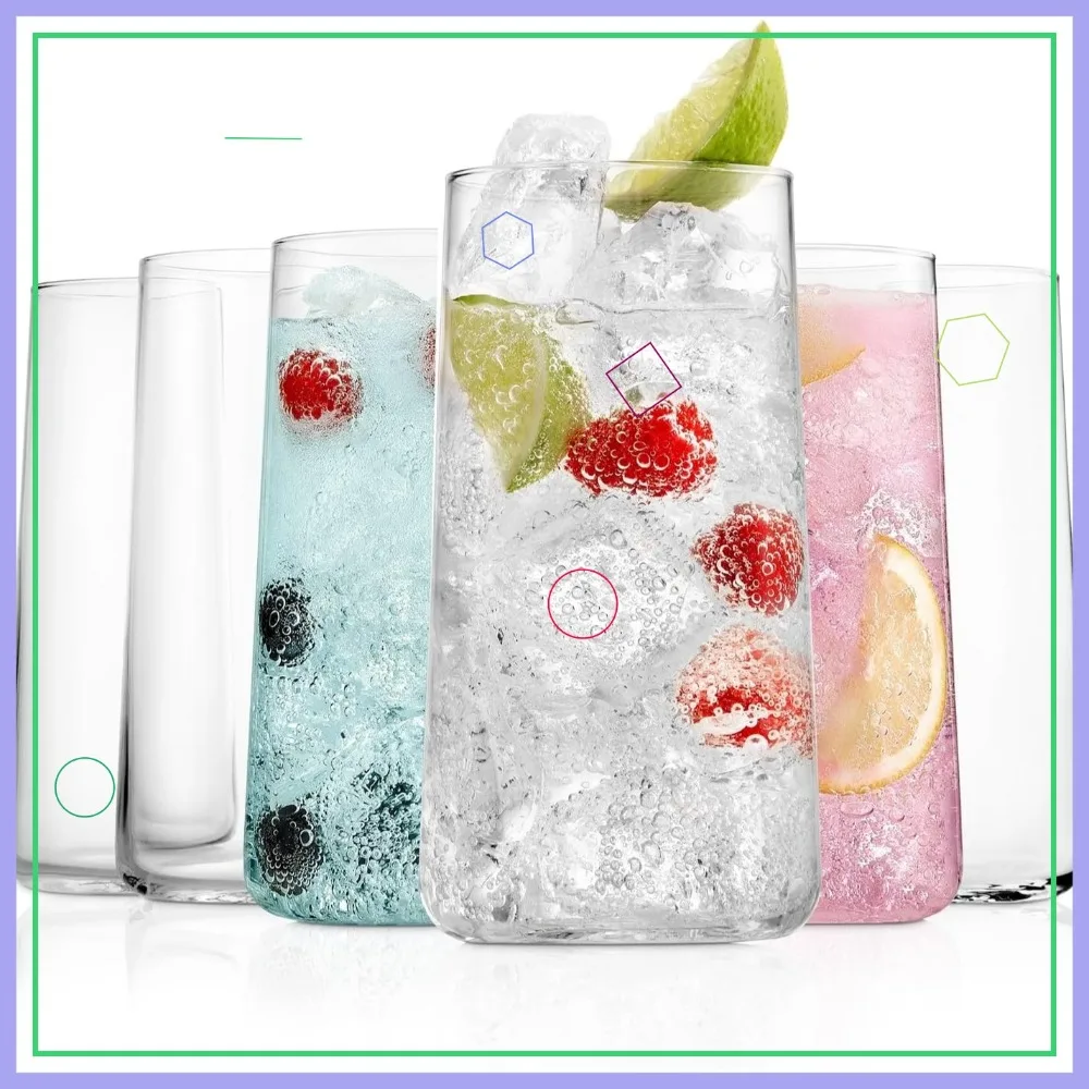 Современный набор высоких стаканов для напитков, 6 штук, ручная работа, сделано в Европе, 18 унций, премиальные хрустальные стаканы для воды и сока
Современный набор высоких стаканов для напитков, 6 штук, ручная работа, сделано в Европе, 18 унций, премиальные хрустальные стаканы для воды и сока