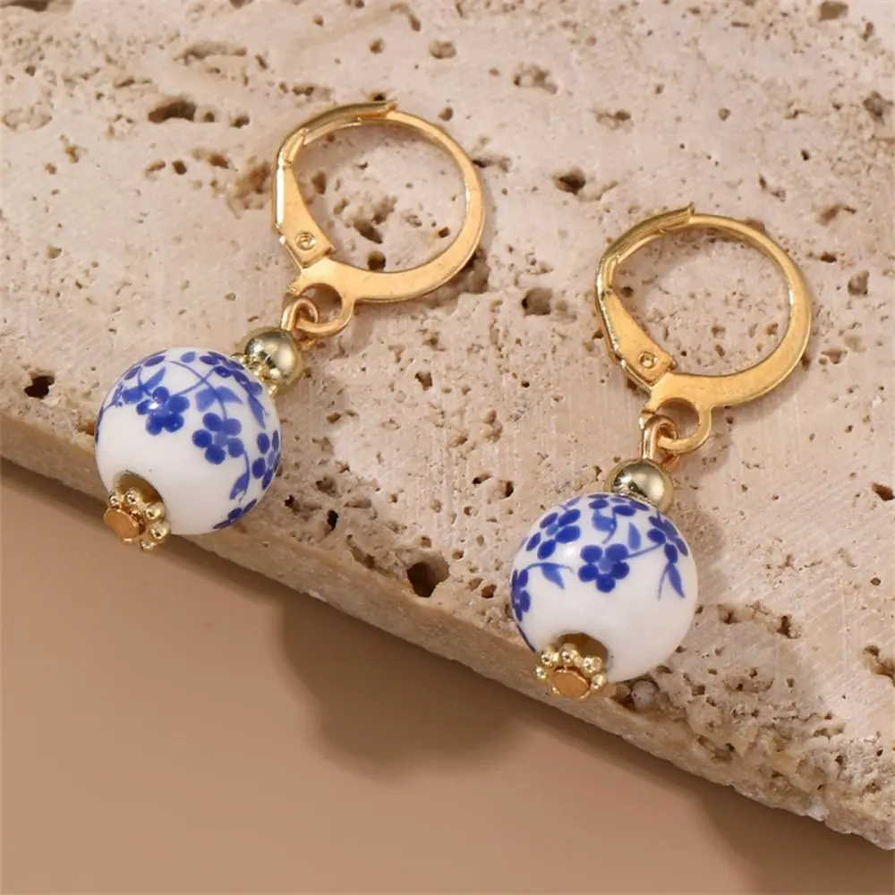 Ceramics Pearl Dangle Earring Bohemia Earrings Handmade Blue and White Porcelain Earrings Jewelry Accessories Round
Ceramics Pearl Dangle Earring Bohemia Earrings Handmade Blue and White Porcelain Earrings Jewelry Accessories Round