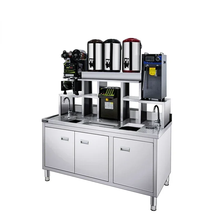 bubble tea station full set bubble tea machines boba counter for milktea shop stainless steel bubble tea counter
bubble tea station full set bubble tea machines boba counter for milktea shop stainless steel bubble tea counter