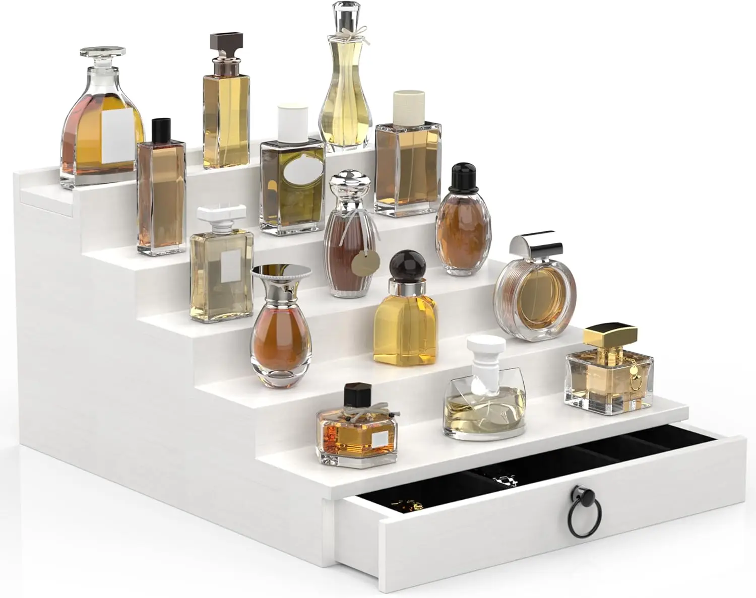 5-Tier Black Cologne Shelf with Drawer & Hidden Compartment - Perfume Display Organizer for Men
5-Tier Black Cologne Shelf with Drawer & Hidden Compartment - Perfume Display Organizer for Men