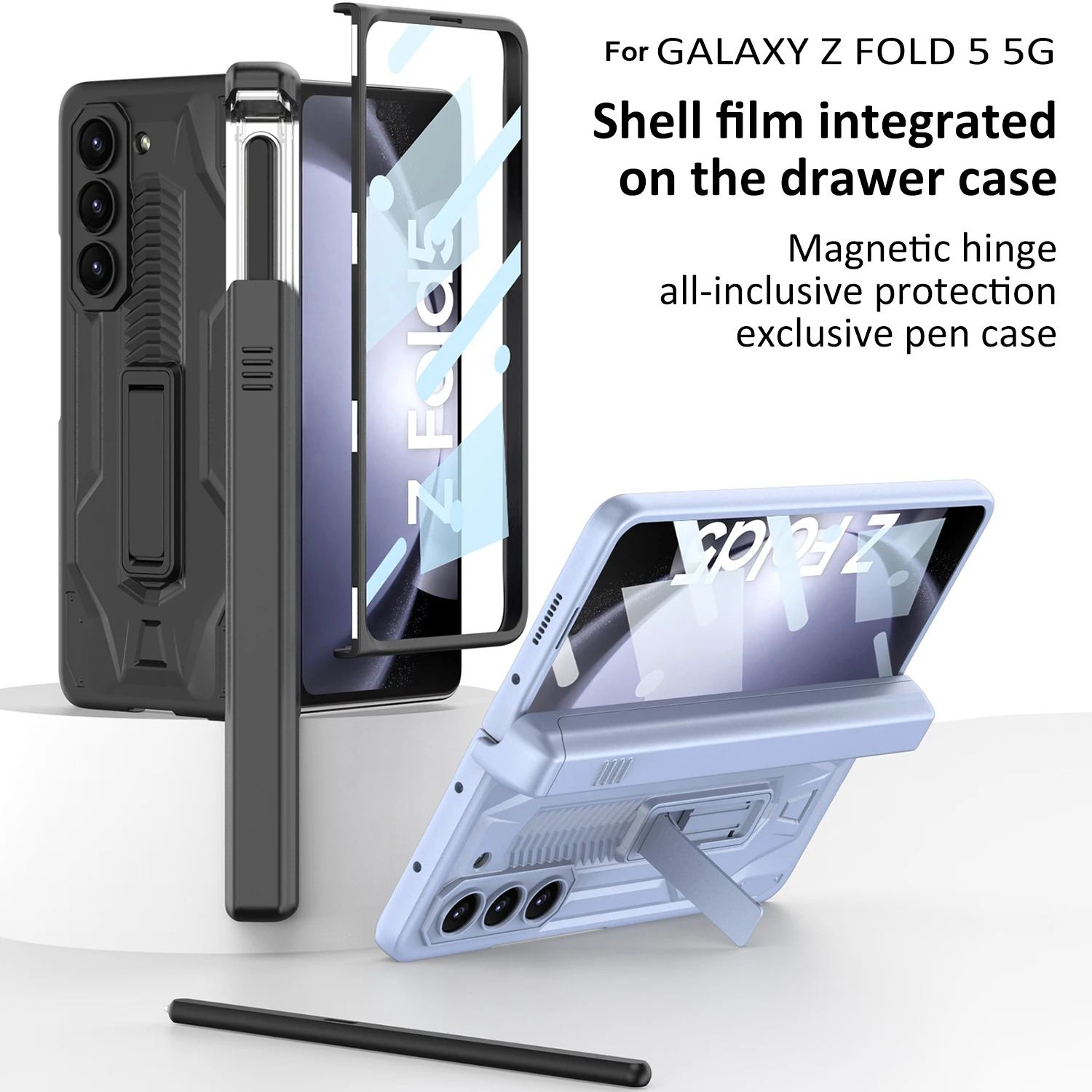 With S Pen Holder For Samsung Galaxy Z Fold 5 Case Hinge Magnetic Fold 4 3 Rugged Armor Kickstand Full Screen Protector Cover
With S Pen Holder For Samsung Galaxy Z Fold 5 Case Hinge Magnetic Fold 4 3 Rugged Armor Kickstand Full Screen Protector Cover