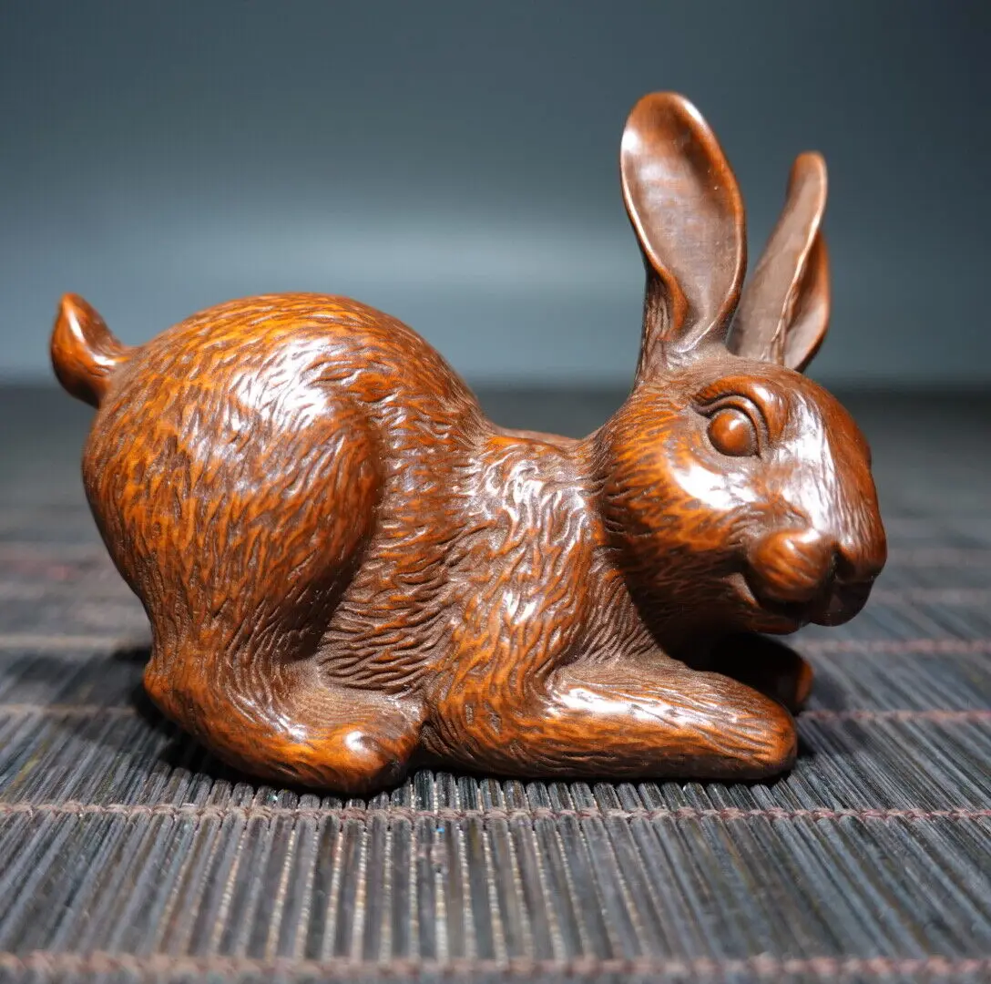 Chinese Vintage Boxwood Carved Rabbit Statue Collection Figurine Nice Art Work
Chinese Vintage Boxwood Carved Rabbit Statue Collection Figurine Nice Art Work