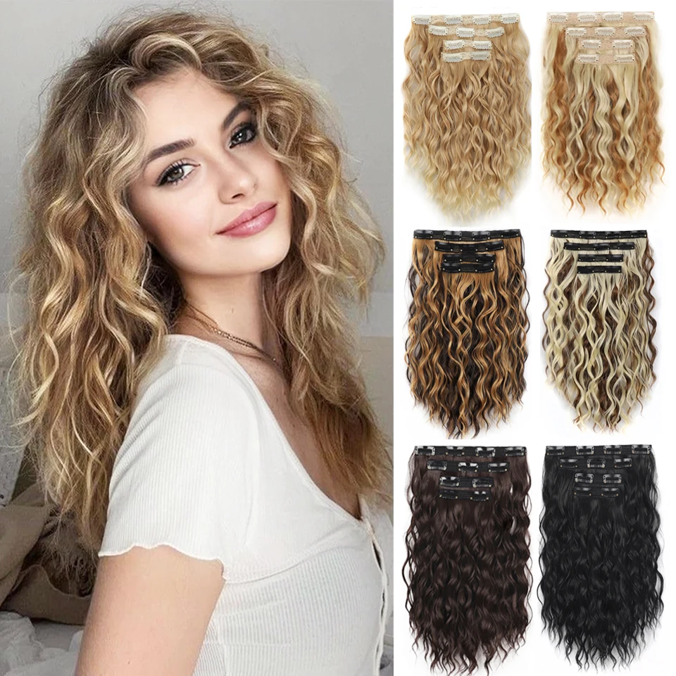4Pcs Clip in Hair Extensions, 14 Inches Medium-length Wavy Synthetic Brown Hair Extensions Clip in, for Women and Girls
4Pcs Clip in Hair Extensions, 14 Inches Medium-length Wavy Synthetic Brown Hair Extensions Clip in, for Women and Girls