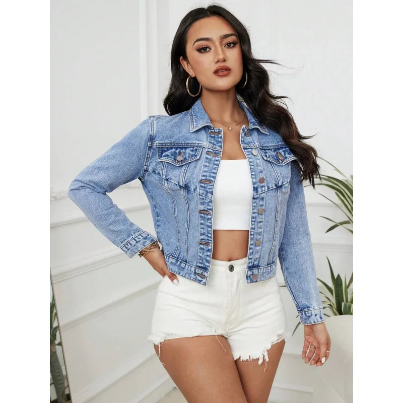 Short Denim Jacket Turn-down Collar Lapel Women's Fashion Spring Season Other Material 100% Cross-Border
Short Denim Jacket Turn-down Collar Lapel Women's Fashion Spring Season Other Material 100% Cross-Border