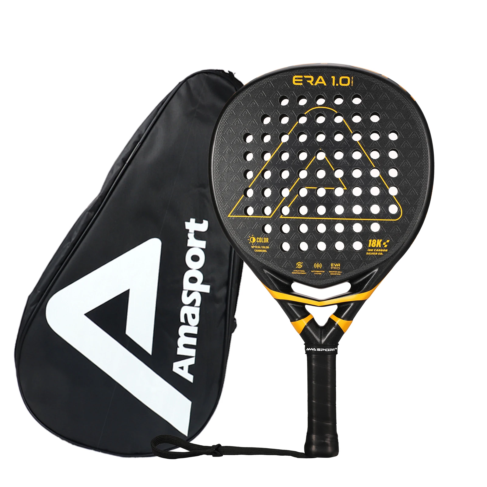AMASPORT 18K Paddle Tennis Racket Carbon Fiber Crafted for The Expert Player Max Precision Control Ultra Light Tennis Racquet
AMASPORT 18K Paddle Tennis Racket Carbon Fiber Crafted for The Expert Player Max Precision Control Ultra Light Tennis Racquet