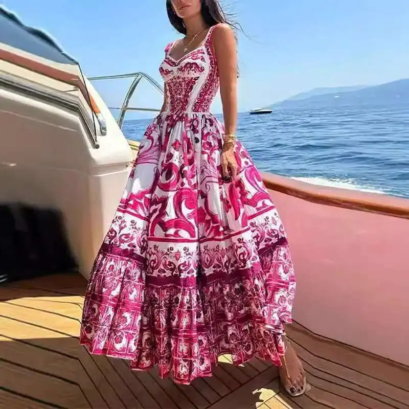 2025 Spring and Summer New Women's Elegant Large Display Medium to Long Printed Strap Dress 2025 Summer Dress Robe Vestido Women
2025 Spring and Summer New Women's Elegant Large Display Medium to Long Printed Strap Dress 2025 Summer Dress Robe Vestido Women
