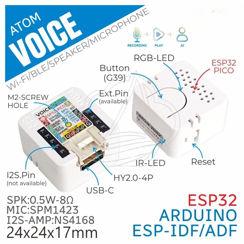 Programmable Smart Speaker ESP32 Built-in WiFi Bluetooth IoT Voice Module
Programmable Smart Speaker ESP32 Built-in WiFi Bluetooth IoT Voice Module
