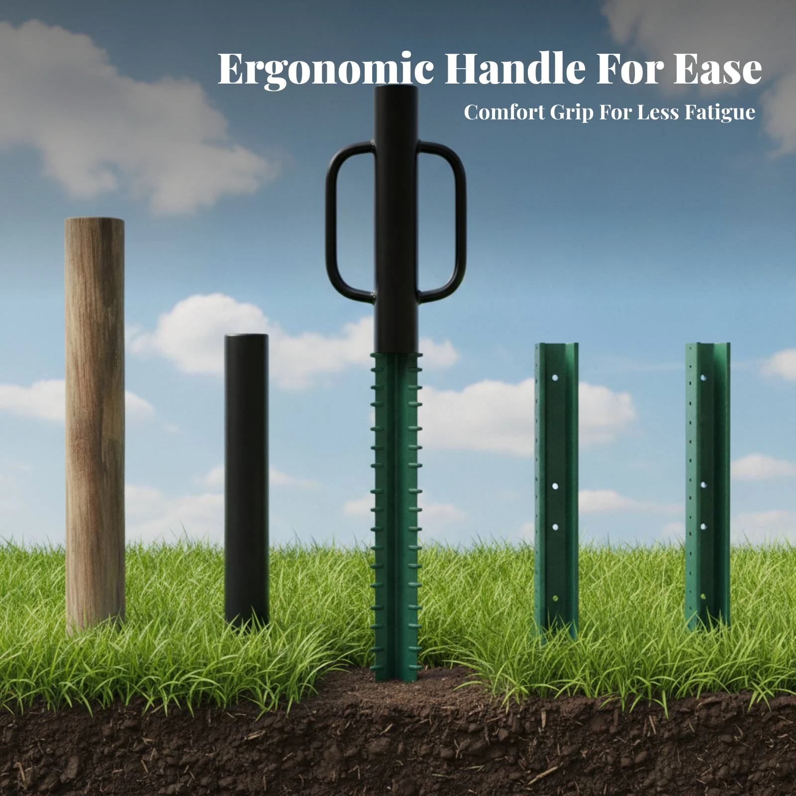 Metal Fence Post Driver Cylindrical Smooth Rounded Yard Tool Outdoor Hardware Welded Handles Heavy-Duty Fence Post Driver
Metal Fence Post Driver Cylindrical Smooth Rounded Yard Tool Outdoor Hardware Welded Handles Heavy-Duty Fence Post Driver