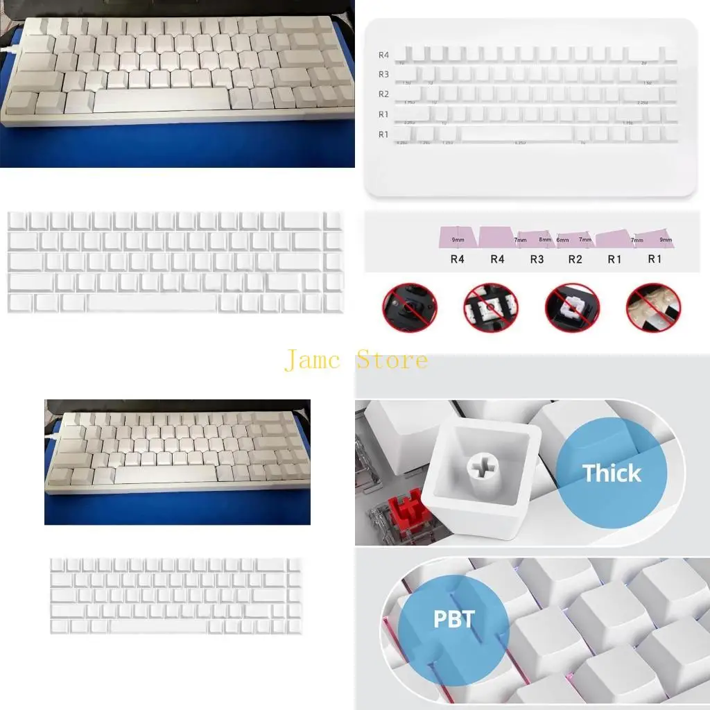 LX0B 68 White Keycap Set With Original Height Perfect For Home Or Office Setups
LX0B 68 White Keycap Set With Original Height Perfect For Home Or Office Setups