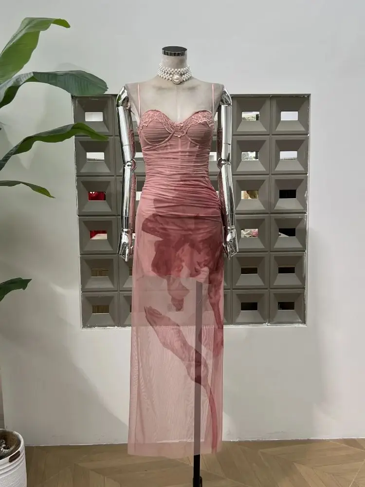 New Summer Fashion Sexy Mesh Printed Designer Dress Beach Party Vacation Style Slimming Birthday Celebrate Women's Dresses 2025
New Summer Fashion Sexy Mesh Printed Designer Dress Beach Party Vacation Style Slimming Birthday Celebrate Women's Dresses 2025