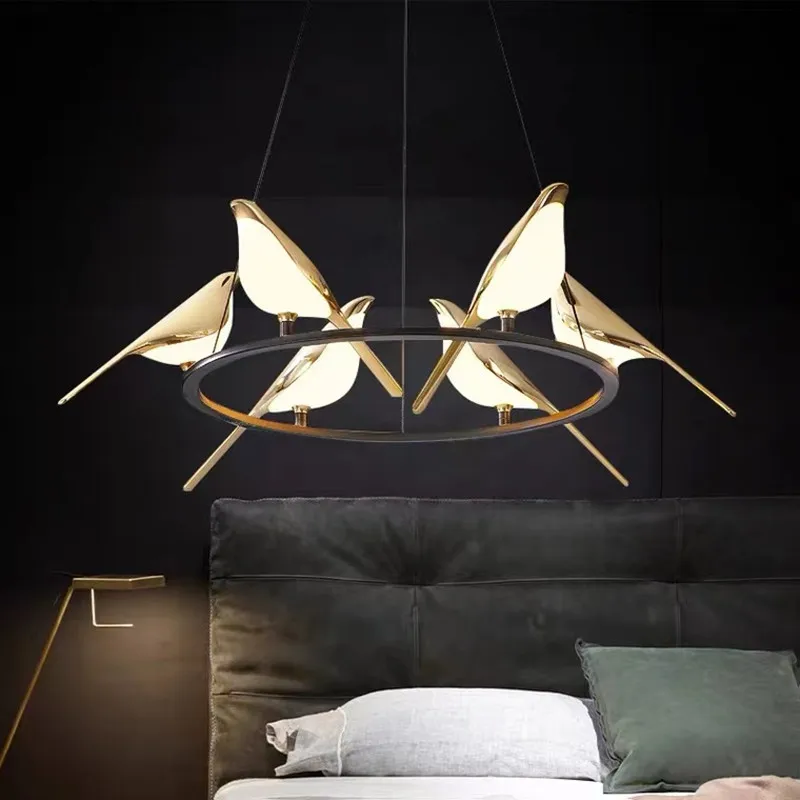 BL Lind Pendant lamp design Gold Magpie bird lamp Rotatable Bedroom Dining Room Bedside Hanging Light luxury study light
BL Lind Pendant lamp design Gold Magpie bird lamp Rotatable Bedroom Dining Room Bedside Hanging Light luxury study light