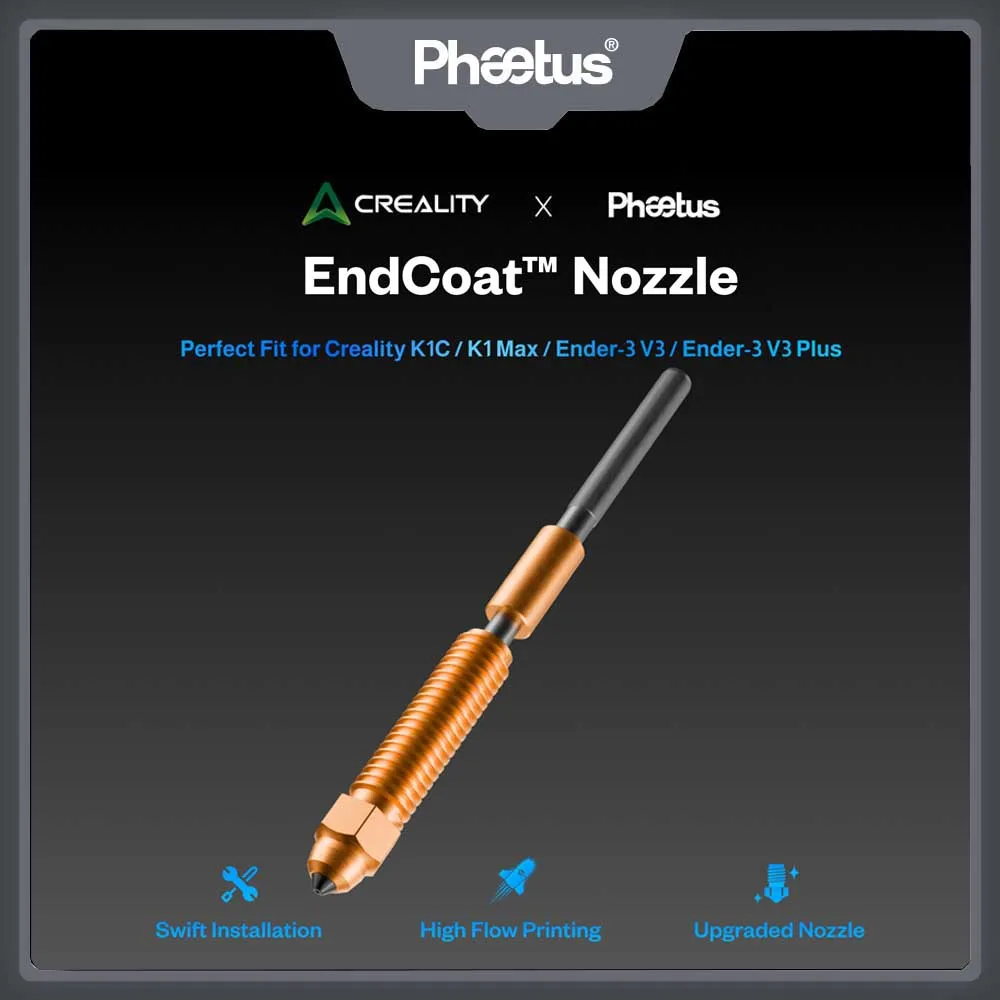 Обновление Phaetus EndCoat ™ Сопло с быстрой заменой, модернизированное сопло из карбида кремния для Creality K1C/НОВОГО 3D-принтера K1MAX/Ender-3 V3
Обновление Phaetus EndCoat ™ Сопло с быстрой заменой, модернизированное сопло из карбида кремния для Creality K1C/НОВОГО 3D-принтера K1MAX/Ender-3 V3