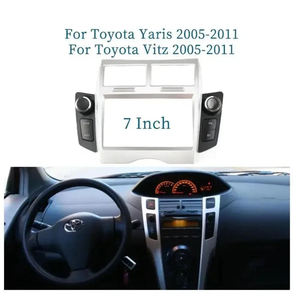 Для Toyota Yaris Vitz 2005-2011 7-дюймовая Автомобильная рамка, адаптер, Android радио приборная, комплект панелей
Для Toyota Yaris Vitz 2005-2011 7-дюймовая Автомобильная рамка, адаптер, Android радио приборная, комплект панелей