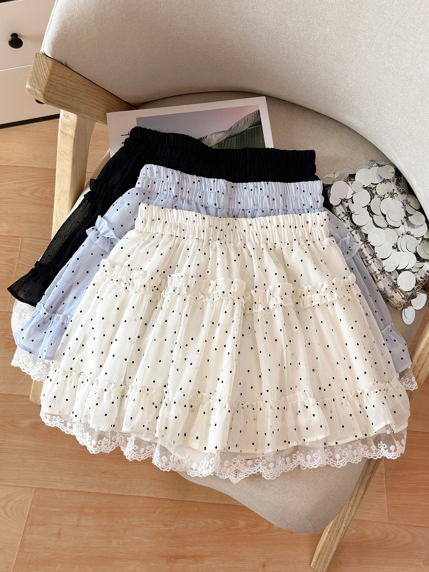 Cute Polka Dot Lace Trim Cake Skirt High Waist A-Line Skirt Women's Summer Anti-Aging Gored Skirt Korean Style Commute
Cute Polka Dot Lace Trim Cake Skirt High Waist A-Line Skirt Women's Summer Anti-Aging Gored Skirt Korean Style Commute