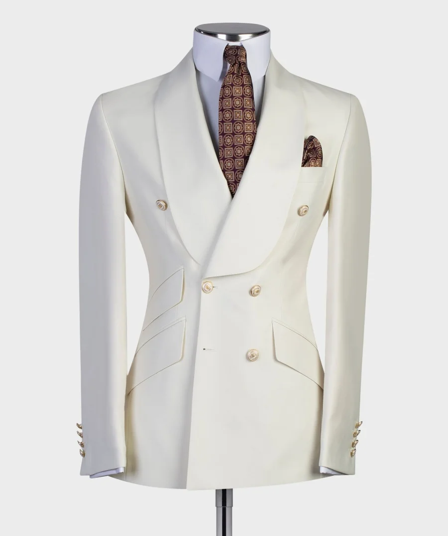 Ivory Double Breasted Wedding Men's Suits 2pcs Blazer Pants Formal Party Men Costume
Ivory Double Breasted Wedding Men's Suits 2pcs Blazer Pants Formal Party Men Costume