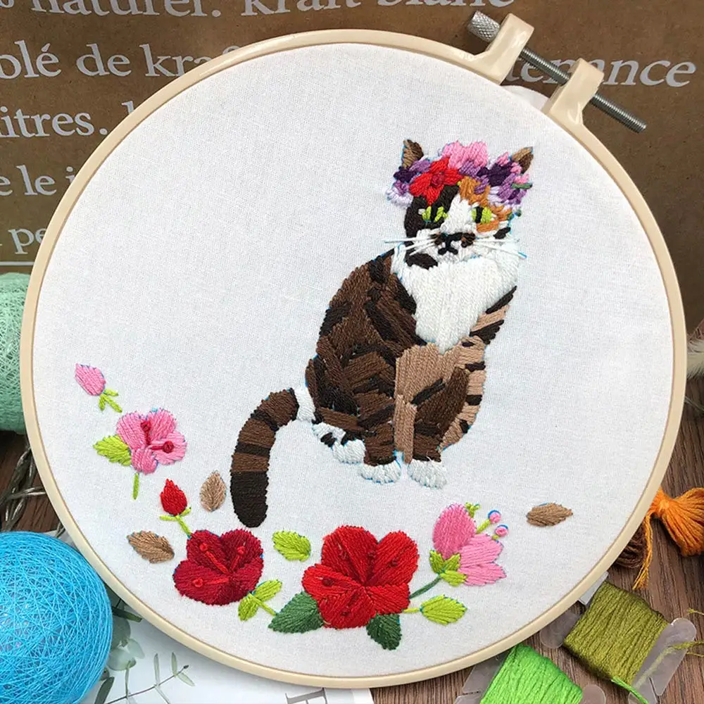 Unfinished Starter DIY Embroidered Kit Animal Pet Cat Pattern Needlework Sewing Cross Stitch Set European Material Package
Unfinished Starter DIY Embroidered Kit Animal Pet Cat Pattern Needlework Sewing Cross Stitch Set European Material Package